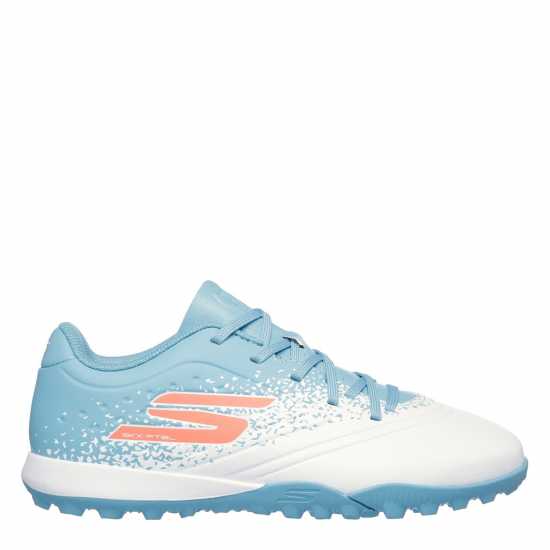 Skechers Razor Junior Astro Turf Football Boots White/Blue Детски футболни бутонки