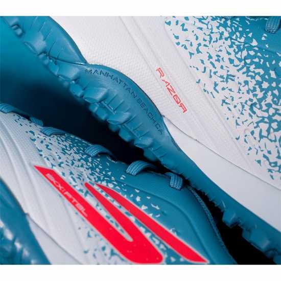 Skechers Razor Junior Astro Turf Football Boots White/Blue Детски футболни бутонки