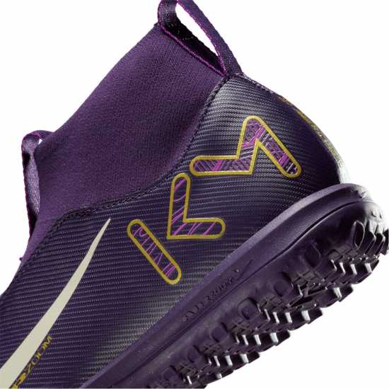 Nike Zoom Mercurial Superfly 10 Academy Junior Astro Turf Football Boots Лилаво/Кремаво 