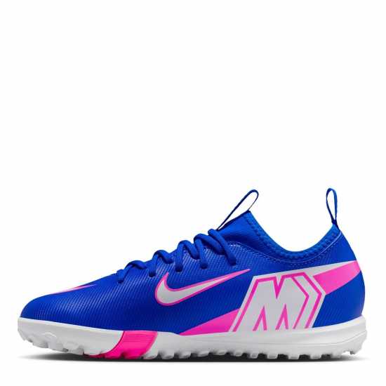 Nike Zoom Mercurial Vapor 16 Academy Juniors Astro Turf Football Boots Blue/Wht/Pink 
