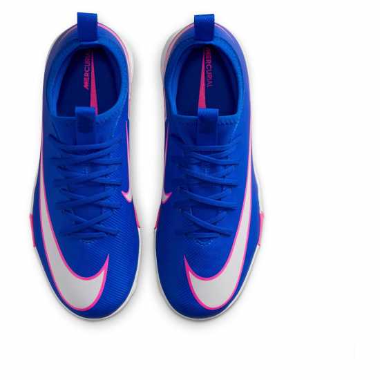 Nike Zoom Mercurial Vapor 16 Academy Juniors Astro Turf Football Boots Blue/Wht/Pink 