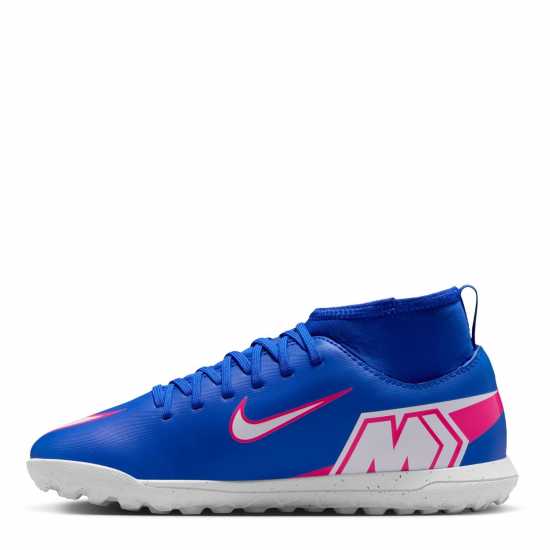 Nike Mercurial Superfly 10 Club Juniors Astro Turf Football Boots Blue/Wht/Pink 
