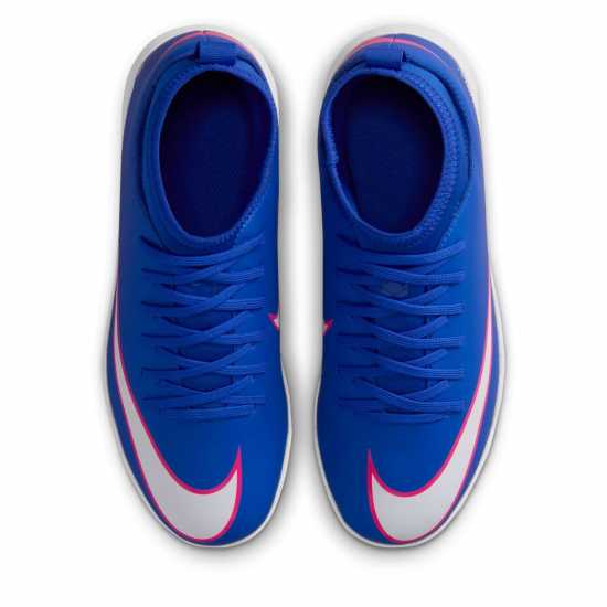 Nike Mercurial Superfly 10 Club Juniors Astro Turf Football Boots Blue/Wht/Pink 