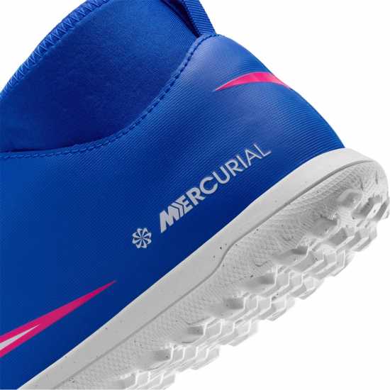 Nike Mercurial Superfly 10 Club Juniors Astro Turf Football Boots Blue/Wht/Pink 