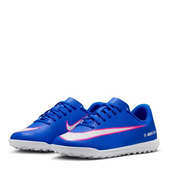 Nike Mercurial Vapor 16 Club Juniors Astro Turf Football Boots Blue/Wht/Pink 