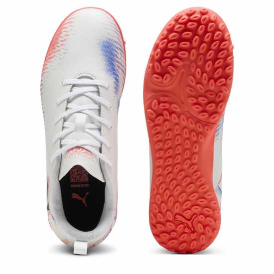 Puma Детски Футболни Бутонки Future 8 Play Astro Turf Football Boots Juniors White/Black/Red Детски футболни бутонки