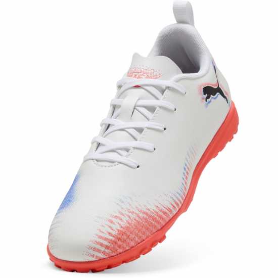 Puma Детски Футболни Бутонки Future 8 Play Astro Turf Football Boots Juniors White/Black/Red Детски футболни бутонки