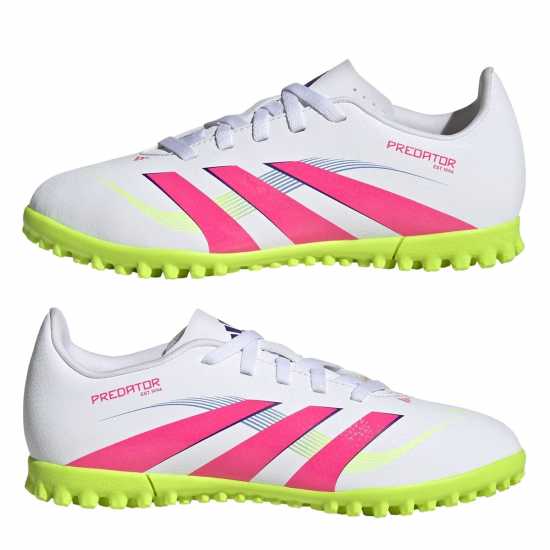 Детски футболни бутонки Adidas Predator Club Junior Astro Turf Football Boots Бяло/Розово Adidas Predator Club Junior Astro Turf Football Boots Бяло/Розово Детски футболни бутонки