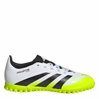 Adidas Predator Club Junior Astro Turf Football Boots White/Blk/Lemon Детски футболни бутонки