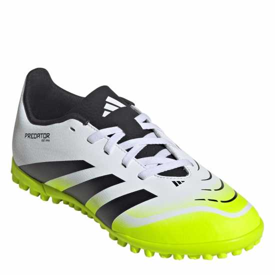 Adidas Predator Club Junior Astro Turf Football Boots White/Blk/Lemon Детски футболни бутонки
