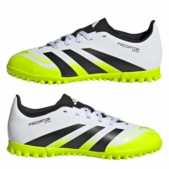 Adidas Predator Club Junior Astro Turf Football Boots White/Blk/Lemon Детски футболни бутонки