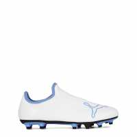 Puma Finesse Firm Ground Football Boots Childrens White/Blue Детски футболни бутонки