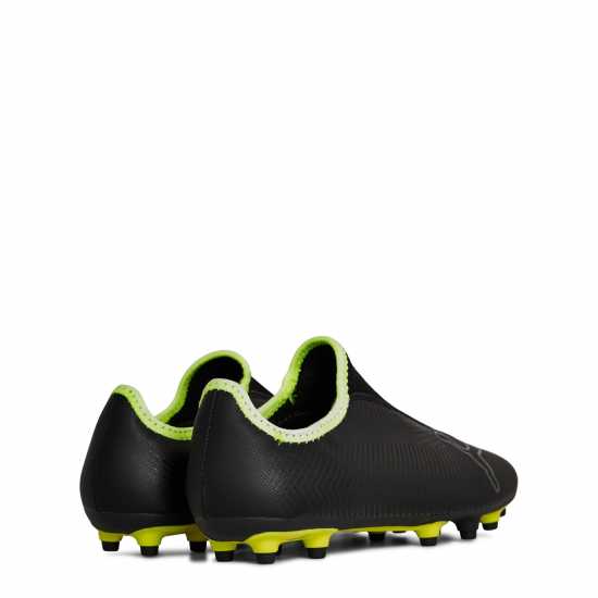 Puma Finesse Firm Ground Football Boots Childrens Black/FluYellow Детски футболни бутонки