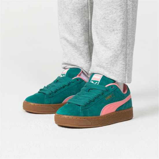 Puma Suede Xl Jr Low-Top Trainers Boys Зелено/Розово 