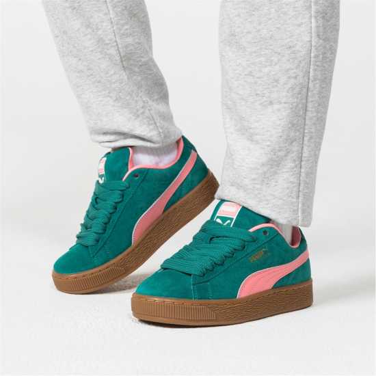 Puma Suede Xl Jr Low-Top Trainers Boys Зелено/Розово 