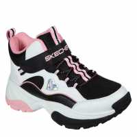 Skechers Unisex Kids' High-Top Trainers Blk/Wht/Pink 