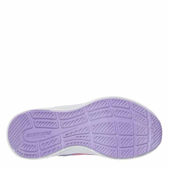Skechers Bungee And Strap Glitter Mesh Sneak Slip On Runners Unisex Kids Lavender/Multi 