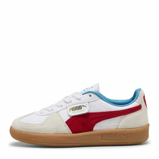 Puma Palermo Leather Jr Low-Top Trainers Boys Бяло/Червено 