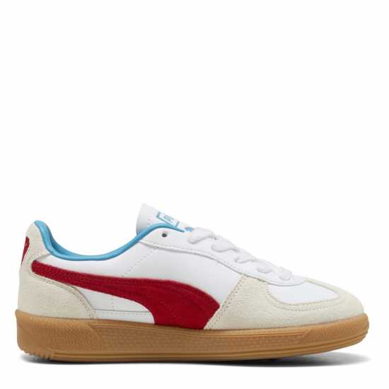 Puma Palermo Leather Jr Low-Top Trainers Boys Бяло/Червено 