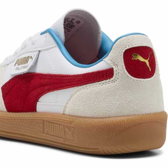 Puma Palermo Leather Jr Low-Top Trainers Boys Бяло/Червено 