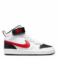 Nike Court Borough Mid 2 Big Kids' Shoe Бяло/Черно/Червено Детски маратонки