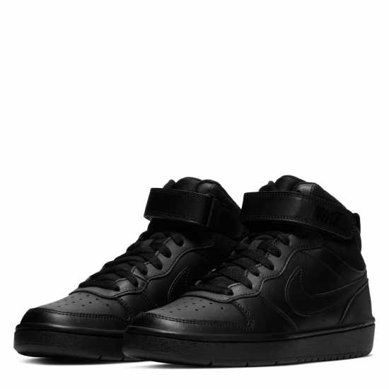 Nike Court Borough Mid 2 Big Kids' Shoe Трикратно черно Nike Court Borough Mid 2 Big Kids' Shoe Трикратно черно