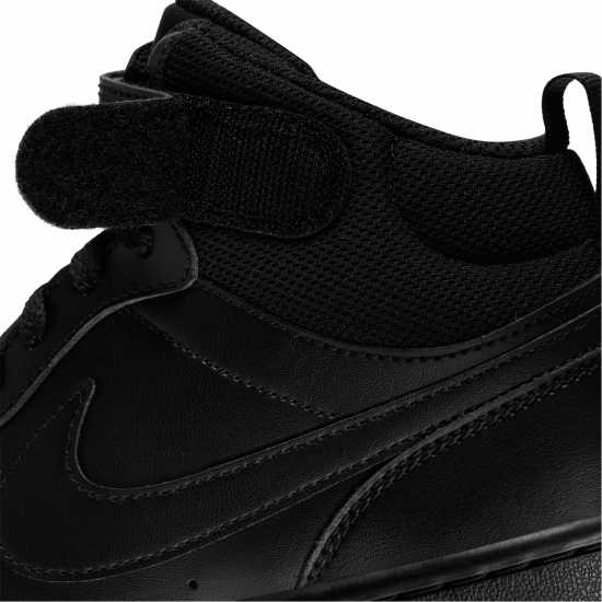Nike Court Borough Mid 2 Big Kids' Shoe Трикратно черно Nike Court Borough Mid 2 Big Kids' Shoe Трикратно черно