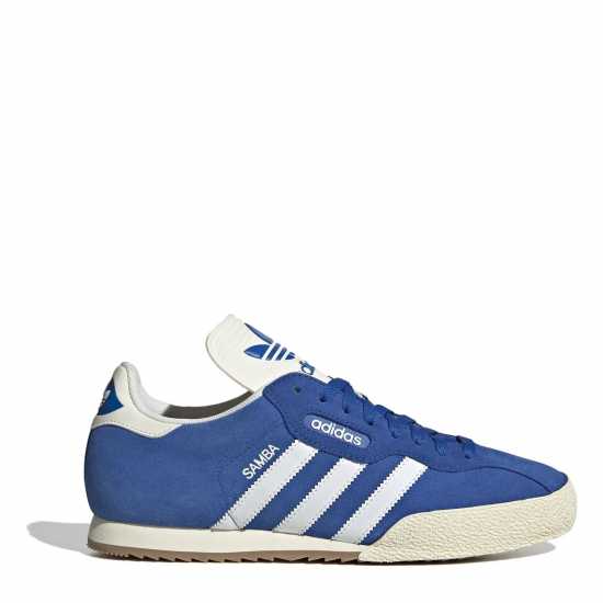 Adidas Samba Super Suede Trainers Junior Boys Blue/White 