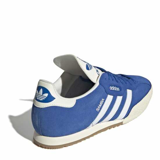 Adidas Samba Super Suede Trainers Junior Boys Blue/White 
