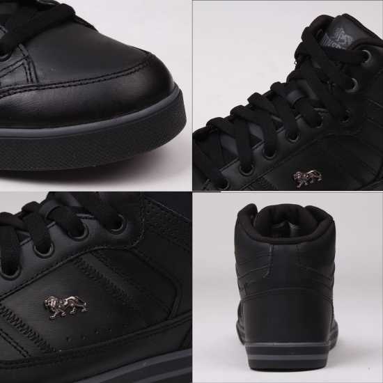 Lonsdale Младежки Маратонки Canons Junior Trainers Черно/Тъмно сиво Детски маратонки