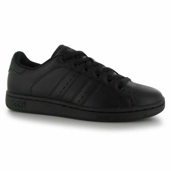 Lonsdale Кожени Маратонки Leyton Leather Trainers Juniors Черно/Черно Детски маратонки