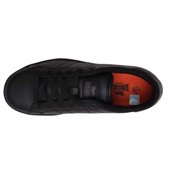 Lonsdale Кожени Маратонки Leyton Leather Trainers Juniors Черно/Черно Детски маратонки