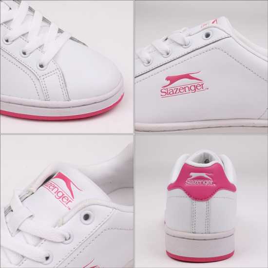 Slazenger Ash Lace Trainers Junior Бяло/Церизе Slazenger Ash Lace Trainers Junior Бяло/Церизе