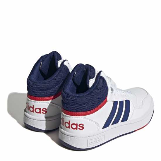Adidas Hoops Mid- High Tops Junior Boys White/Navy/Red Детски маратонки