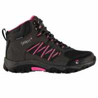 Gelert Туристически Обувки Horizon Mid Waterproof Walking Boots Juniors Charcoal/Pink Детски апрески