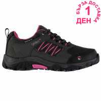 Gelert Horizon Low Waterproof Walking Shoes Charcoal/Pink Детски апрески