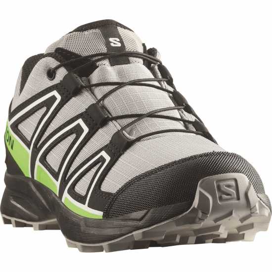 Salomon Маратонки За Бягане По Пътеки Speedcross Waterproof Trail Running Shoes Junior Сплав/Зелен 