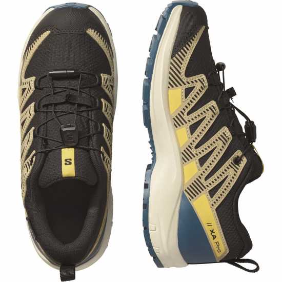 Salomon Xa Pro V8 Waterproof Trail Running Shoe Juniors Черно/Зелено 