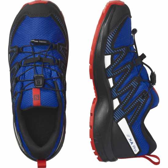 Salomon Xa Pro V8 Waterproof Trail Running Shoe Juniors Лапис Син/Черен 