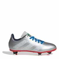 Adidas Junior Sg Rugby Boots Silver/Wht/Grey Ръгби