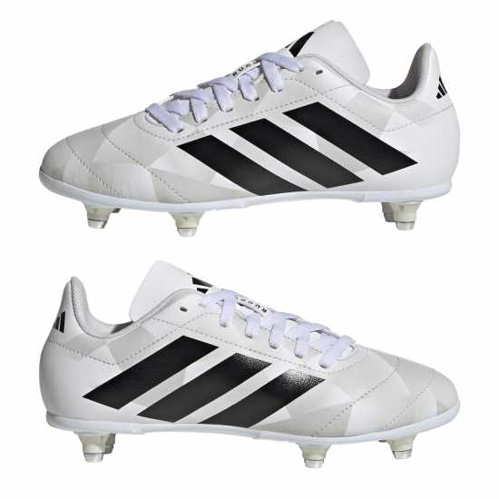 Adidas Junior Soft Ground Rugby Boots Бяло/Черно Adidas Junior Soft Ground Rugby Boots Бяло/Черно