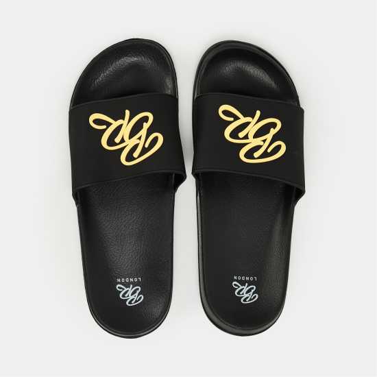Born Rich Men's Barreca Slider Slippers Черно-жълто 