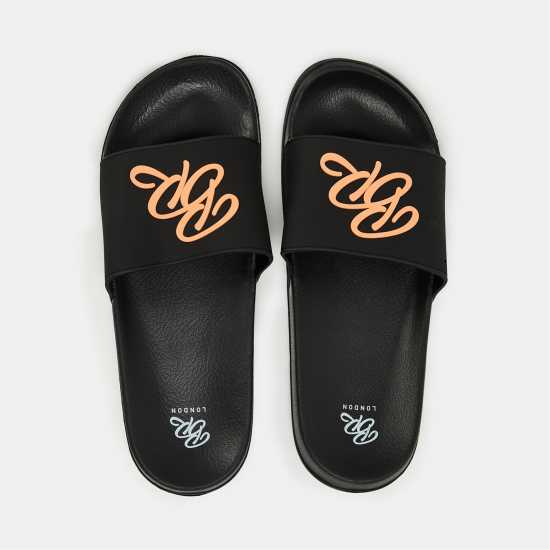 Born Rich Men's Barreca Slider Slippers Чернооранжево 
