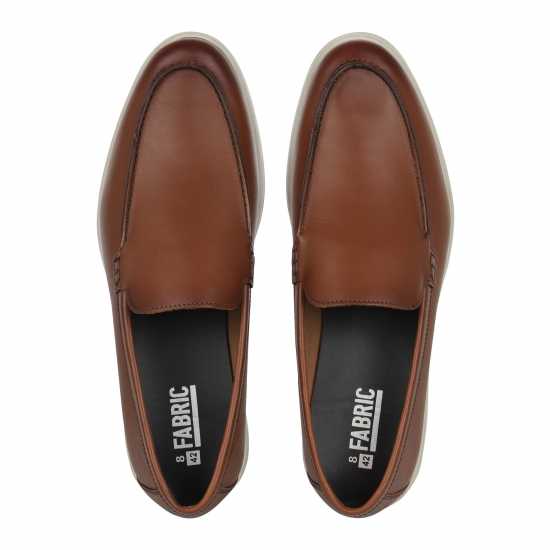 Fabric Leather Loafr Sn99 Tan Burnished Мъжки обувки