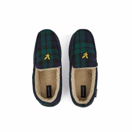 Lyle And Scott Lyle Buster Slippers Sn99 Green Check Чехли
