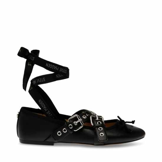 Steve Madden Baylen Strapped Ballet Pumps Black 