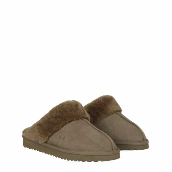 Jack Wills Mule Slippers Ladies Хаки Jack Wills Mule Slippers Ladies Хаки