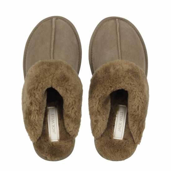 Jack Wills Mule Slippers Ladies Хаки Jack Wills Mule Slippers Ladies Хаки