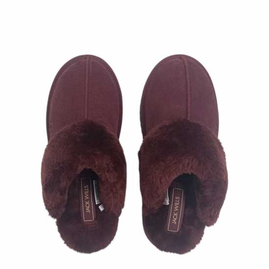 Jack Wills Mule Slippers Ladies Бордово Jack Wills Mule Slippers Ladies Бордово