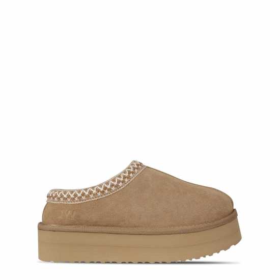 Jack Wills Platform Slip-On Snug Womens Пясък Чехли